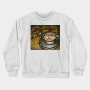 Still life with red cruiser bike Crewneck Sweatshirt